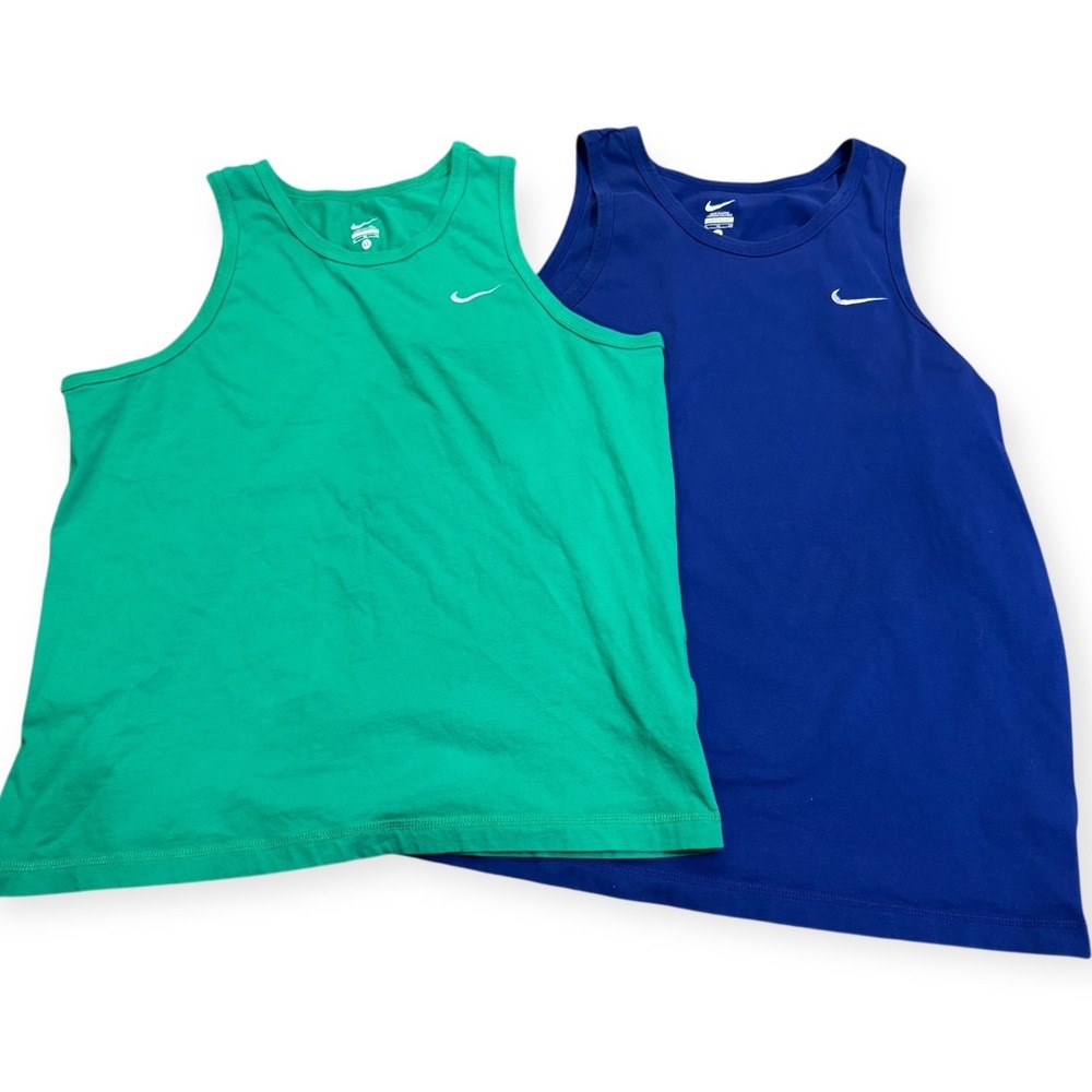 Nike Mens XL Tank Top Shirts Lot of 2 Green Blue Sleeveless Athletic Gym